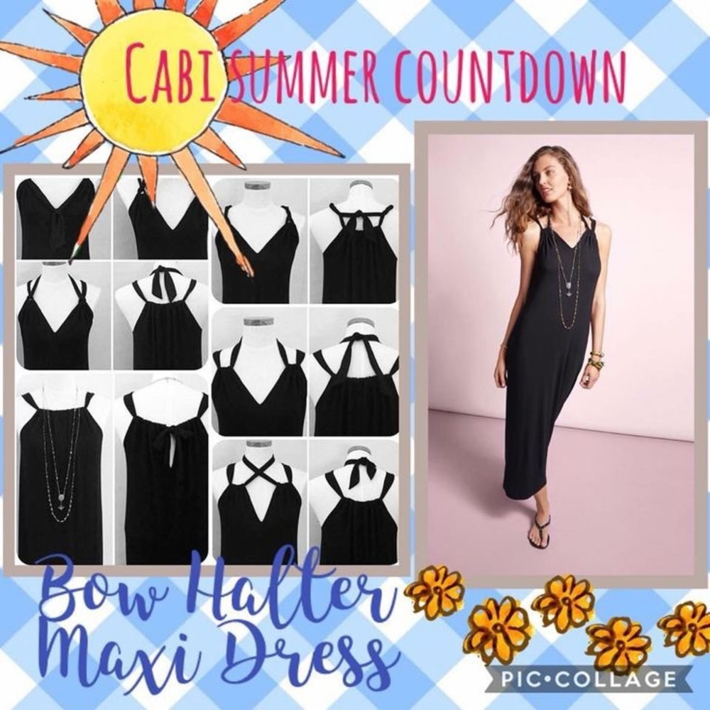CAbi Bow Halter Maxi Dress